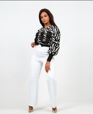 Zebra design two-piece outfit